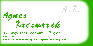 agnes kacsmarik business card